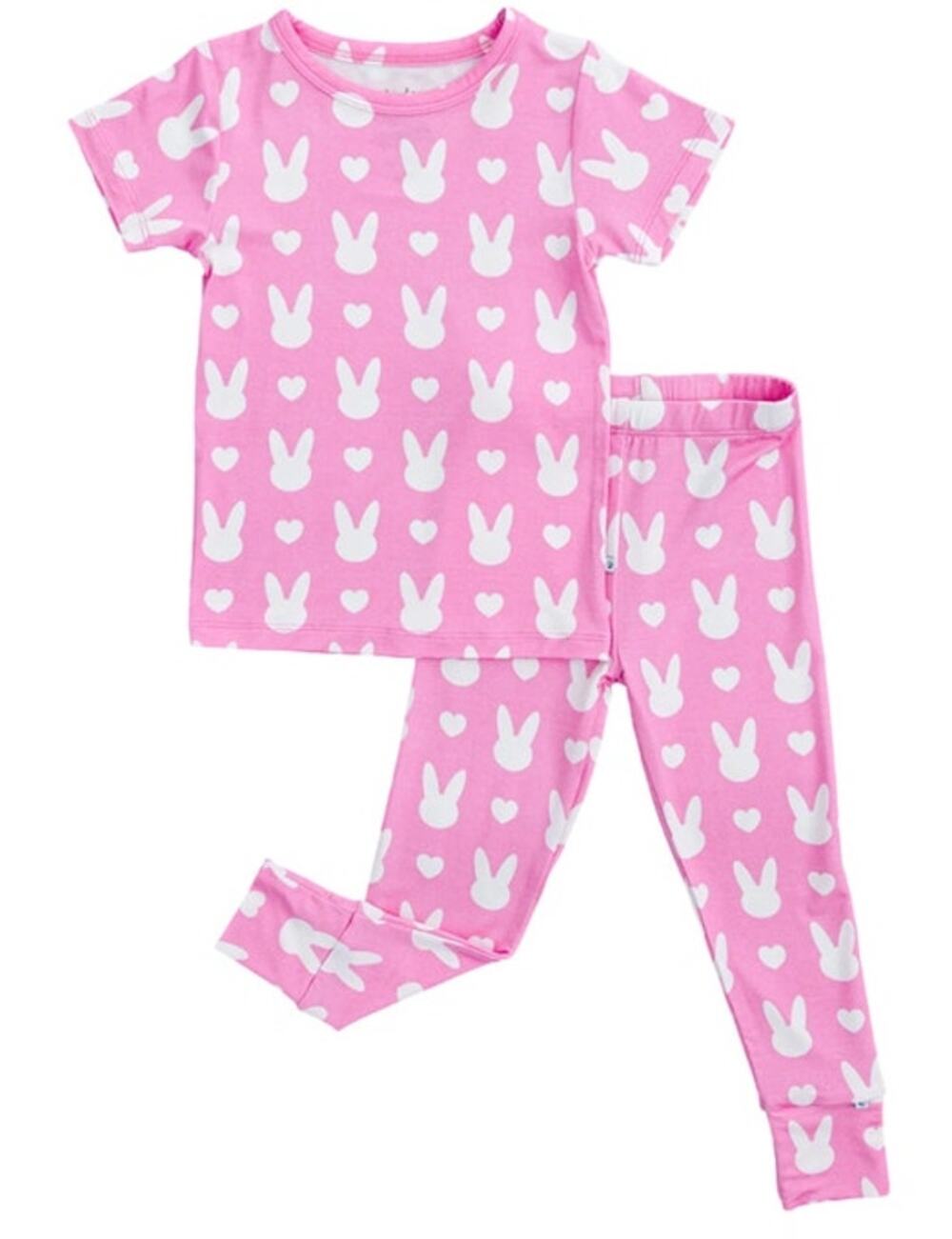Birdie Bean Pink Bunnys Bamboo Pj Set Size 6T